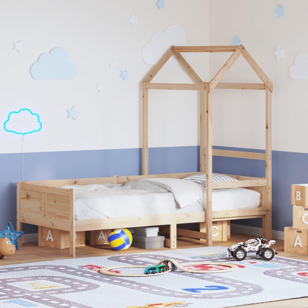 Daybed med tag 80x200 cm massivt fyrretræ