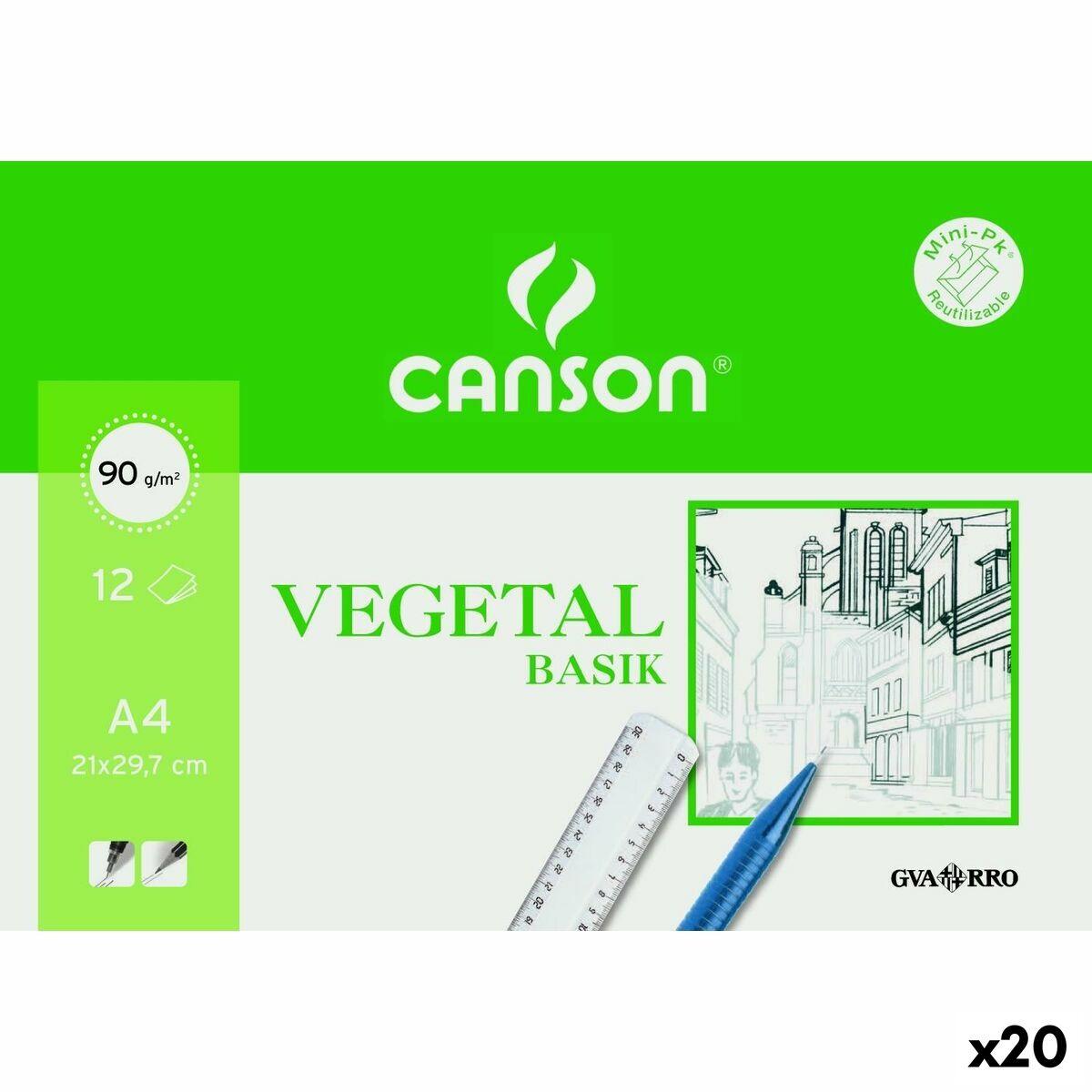 Canson Vegetal Basik tegnepapir A4 - 12 ark (20 pakker)