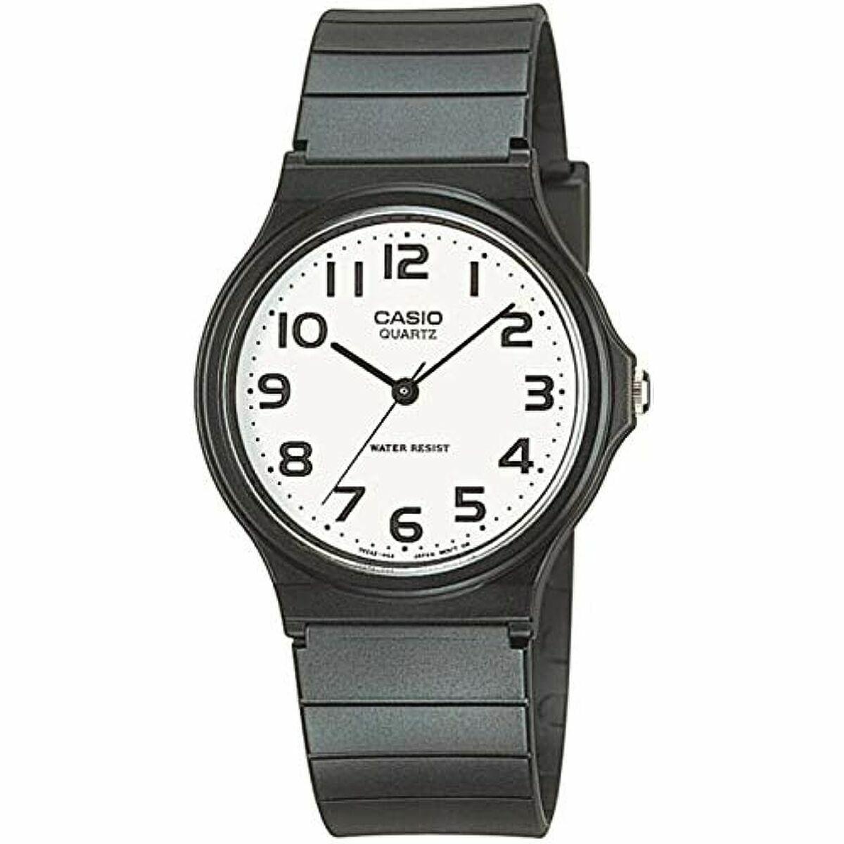 Casio MQ-24-7B2LEG unisex armbåndsur - hvid skive, sort rem (Ø 34 mm) billede