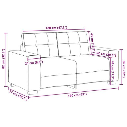 Sæt af 2 Brun Stof, Træ Stor Elegant Sofa Rektangulær