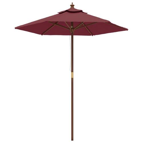 Haveparasol med træstang 196x231 cm bordeauxfarvet