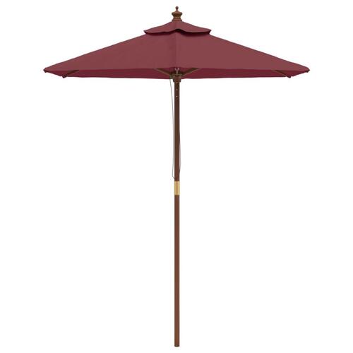 Haveparasol med træstang 196x231 cm bordeauxfarvet