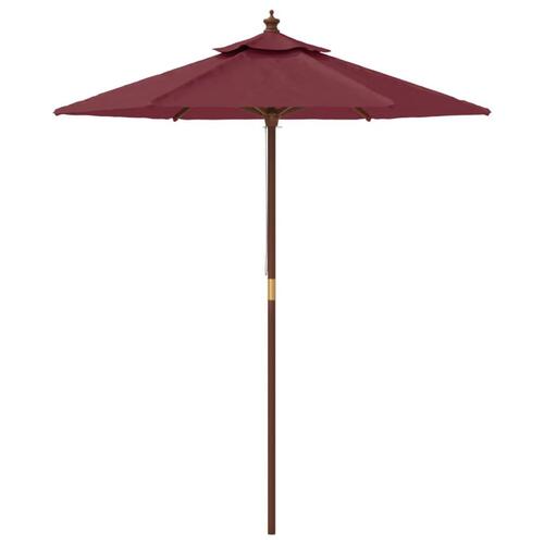 Haveparasol med træstang 196x231 cm bordeauxfarvet
