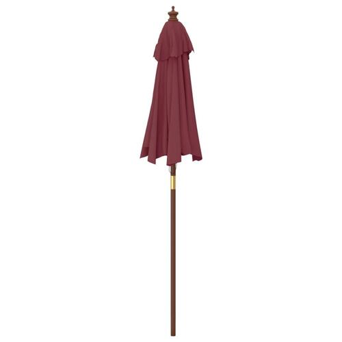 Haveparasol med træstang 196x231 cm bordeauxfarvet