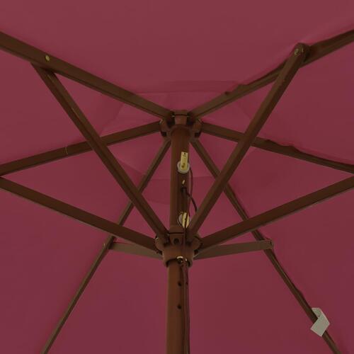 Haveparasol med træstang 196x231 cm bordeauxfarvet