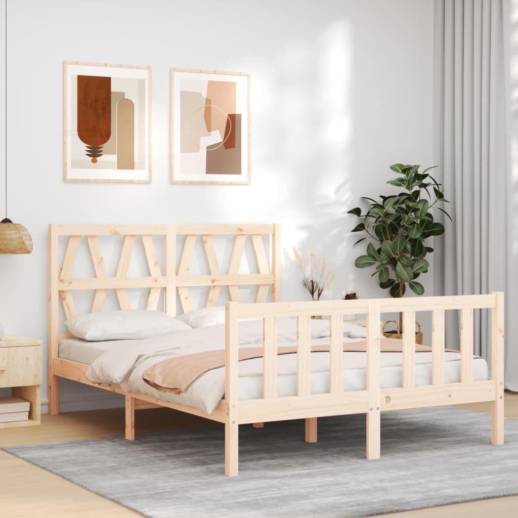 Sengeramme uden madras 140x200 cm massivt fyrretræ