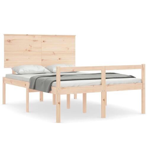 Seniorseng med sengegavl 140x200 cm massivt træ