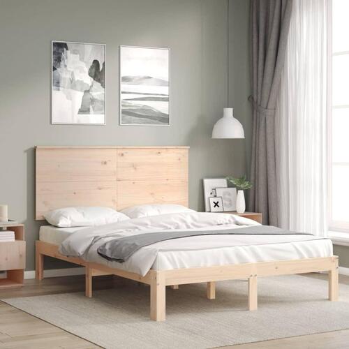 Sengeramme uden madras 140x190 cm massivt fyrretræ
