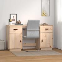 Skrivebord med skabe 135x50x75 cm massivt fyrretræ