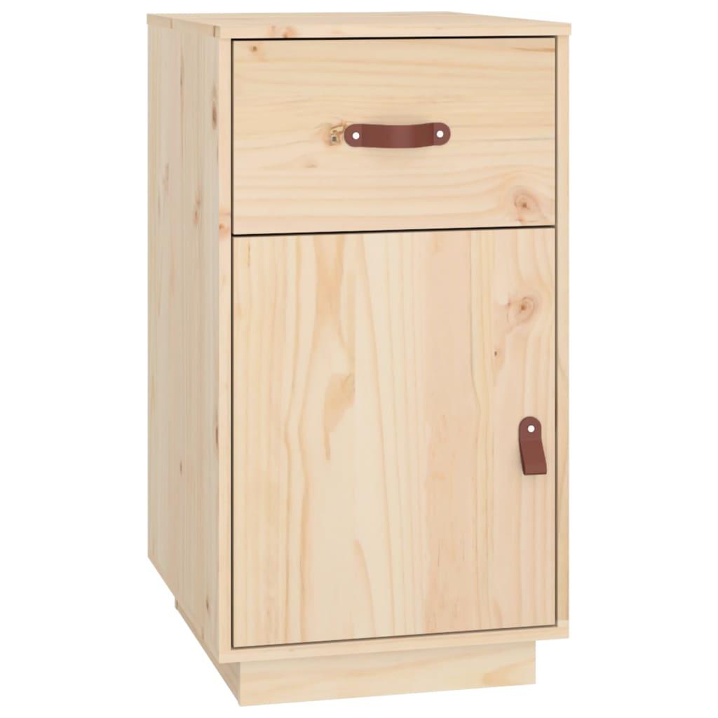 Skrivebord med skabe 135x50x75 cm massivt fyrretræ