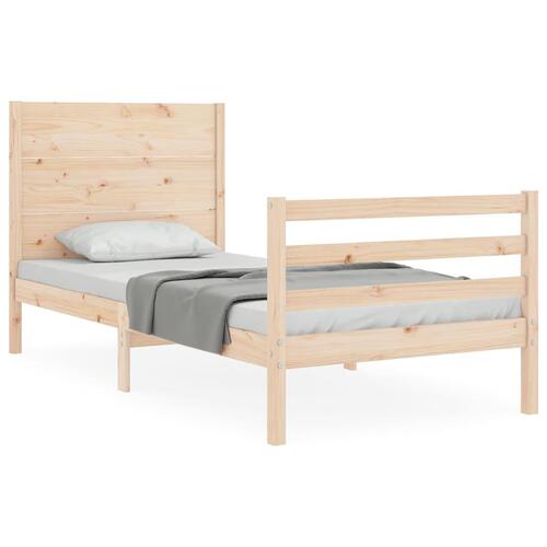 Sengeramme med sengegavl 90x200 cm massivt træ