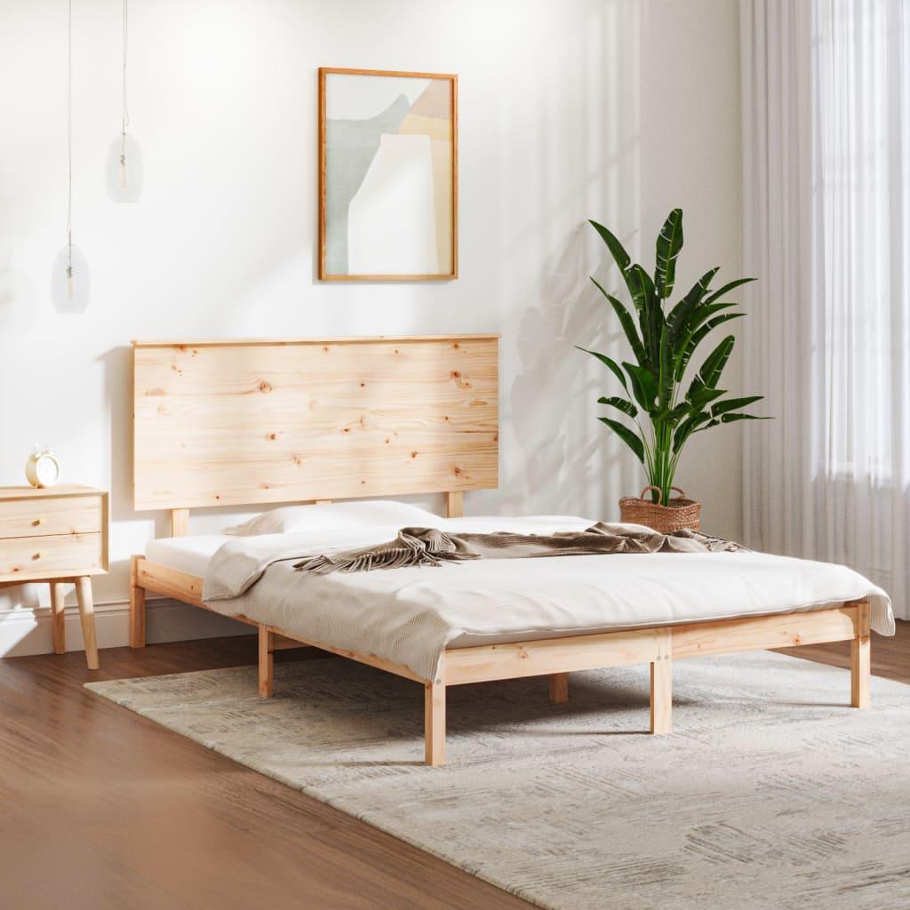 Sengeramme uden madras 140x190 cm massivt fyrretræ