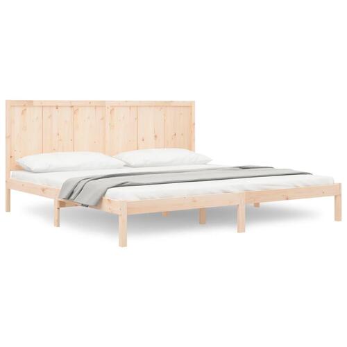 Sengeramme uden madras 200x200 cm massivt fyrretræ