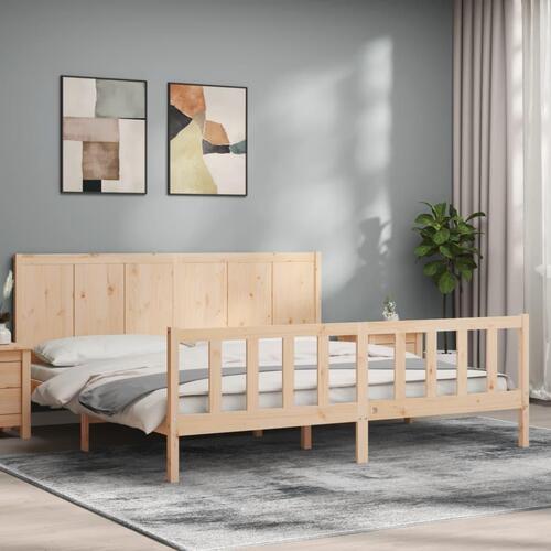 Sengeramme uden madras 200x200 cm massivt fyrretræ
