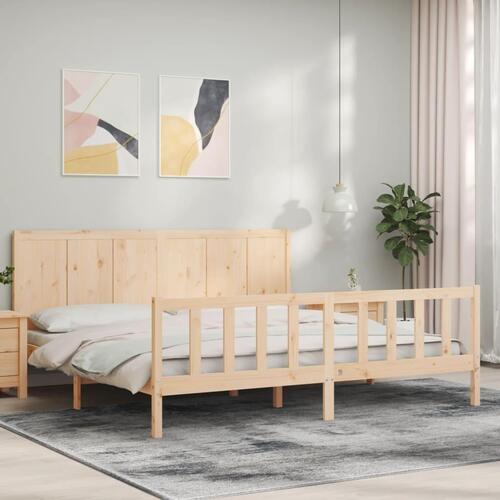 Sengeramme uden madras 200x200 cm massivt fyrretræ