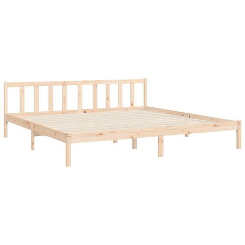 Sengeramme uden madras 200x200 cm massivt fyrretræ