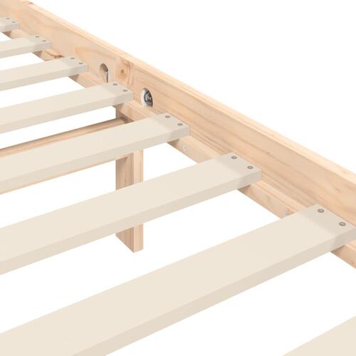 Sengeramme uden madras 200x200 cm massivt fyrretræ
