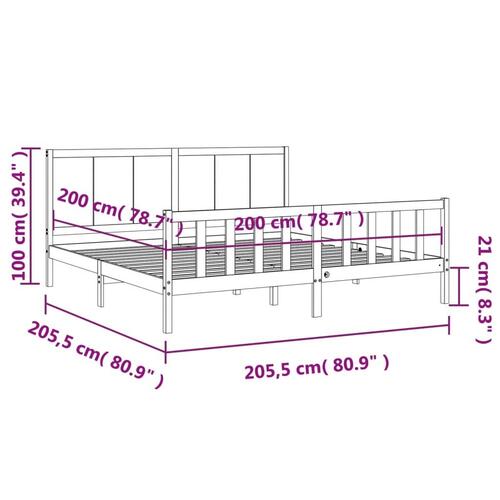 Sengeramme uden madras 200x200 cm massivt fyrretræ