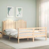 Sengeramme med sengegavl 160x200 cm massivt træ