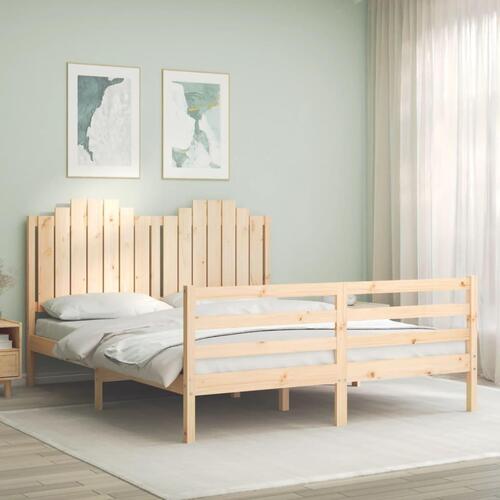Sengeramme med sengegavl 160x200 cm massivt træ