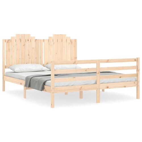 Sengeramme med sengegavl 160x200 cm massivt træ