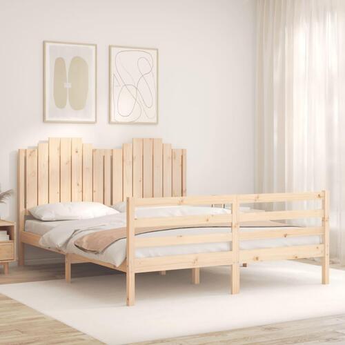 Sengeramme med sengegavl 160x200 cm massivt træ
