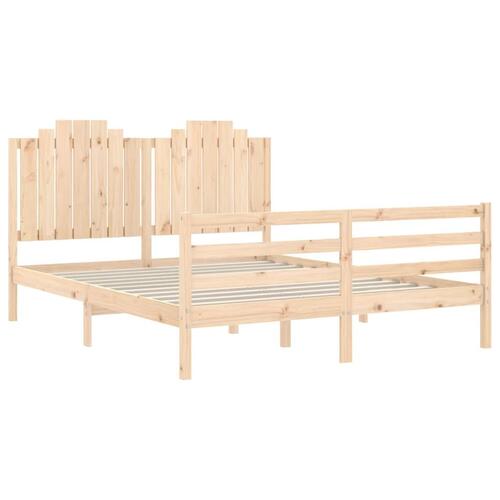 Sengeramme med sengegavl 160x200 cm massivt træ