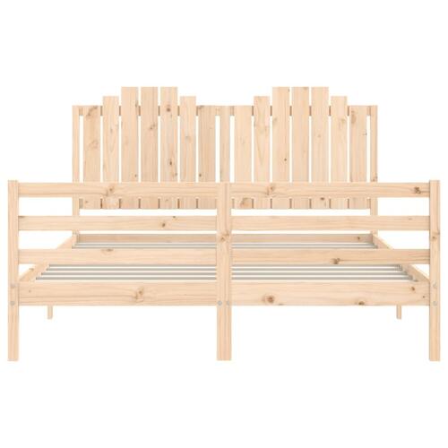 Sengeramme med sengegavl 160x200 cm massivt træ