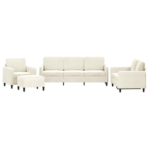 Sofasæt 4 dele velour cremefarvet