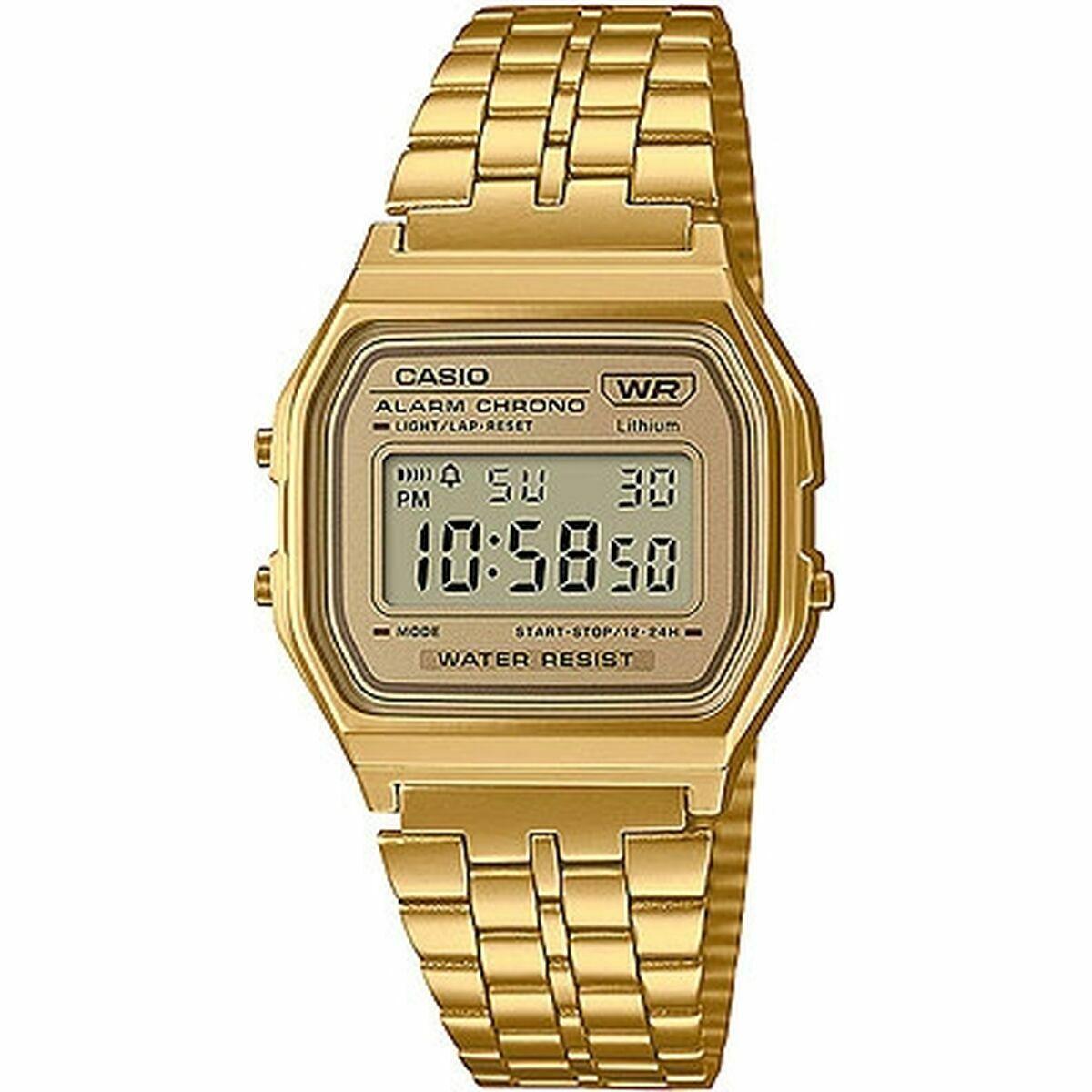 Casio A158WEGV-9AEF unisex armbåndsur - gylden kvarts