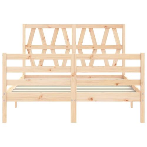 Sengeramme med sengegavl 140x200 cm massivt træ hvid
