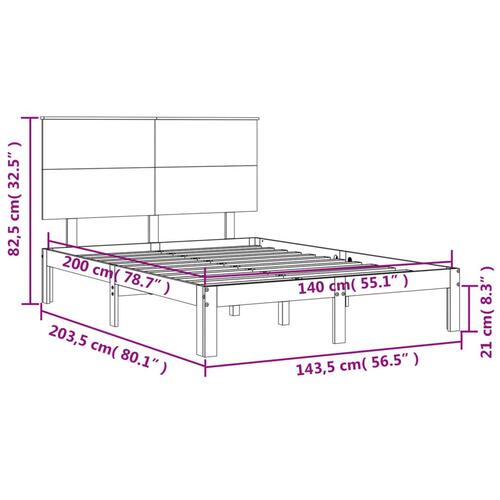 Sengeramme uden madras 140x200 cm massivt fyrretræ