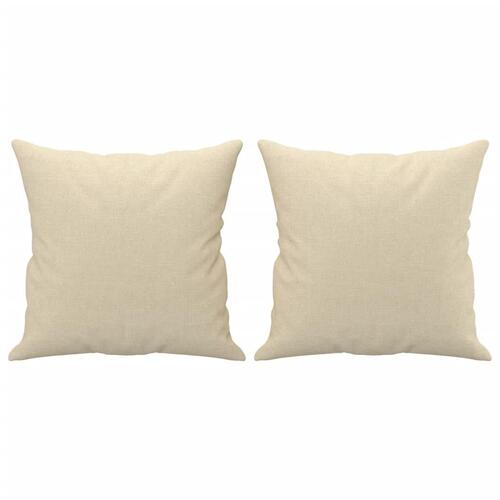 Sofasæt 4 dele med puder stof cremefarvet