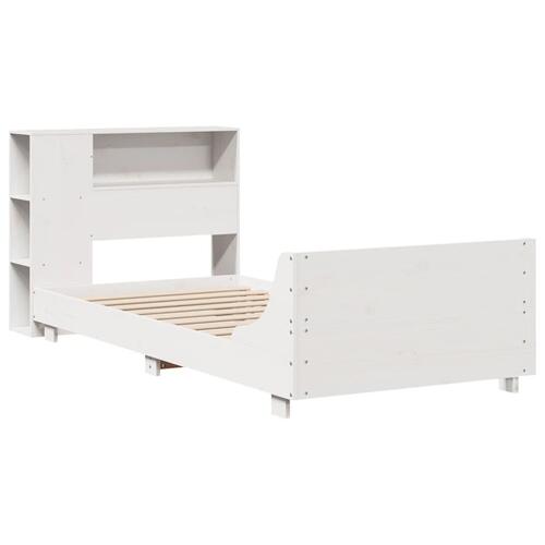 Sengeramme uden madras 90x200 cm massivt fyrretræ hvid