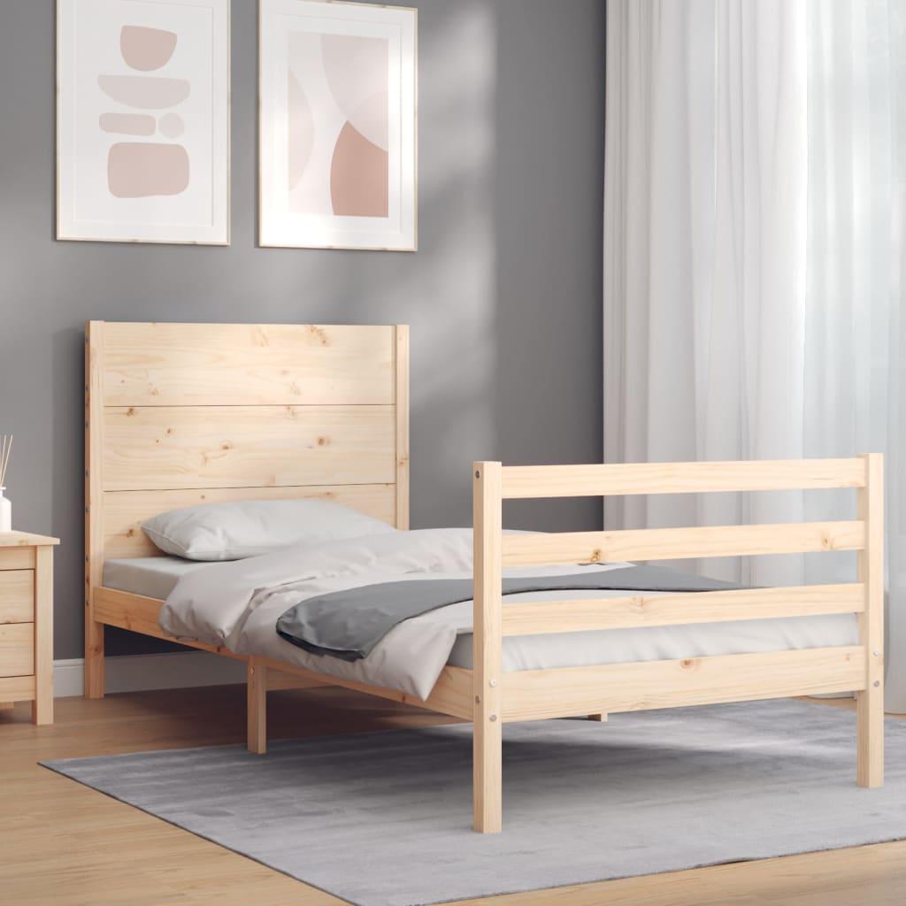 Sengeramme med sengegavl Single massivt træ