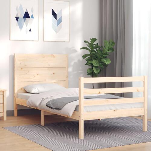 Sengeramme med sengegavl Single massivt træ
