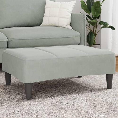 Fodskammel 77x55x31 cm velour lysegrå
