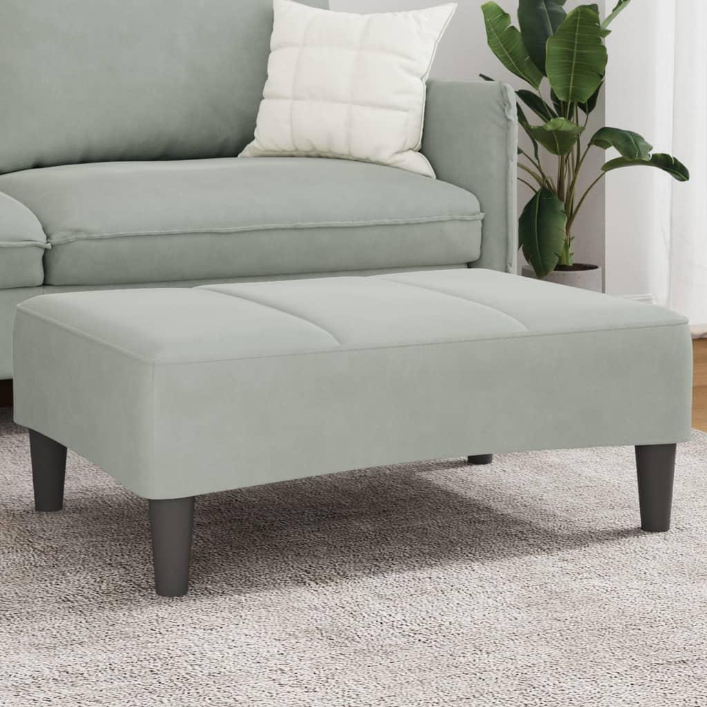 Fodskammel 77x55x31 cm velour lysegrå