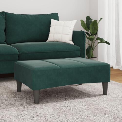 Fodskammel 77x55x31 cm velour mørkegrøn