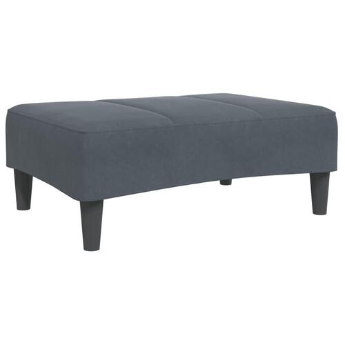 2-personers sovesofa med fodskammel velour mørkegrå