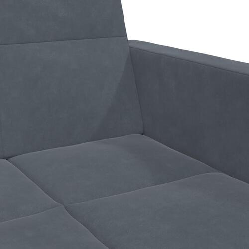 2-personers sovesofa med fodskammel velour mørkegrå