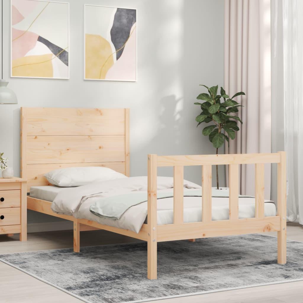 Sengeramme med sengegavl Single massivt træ