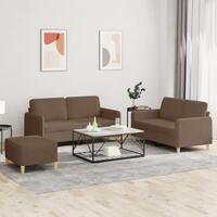 3 personers sofa med hynder stof brun