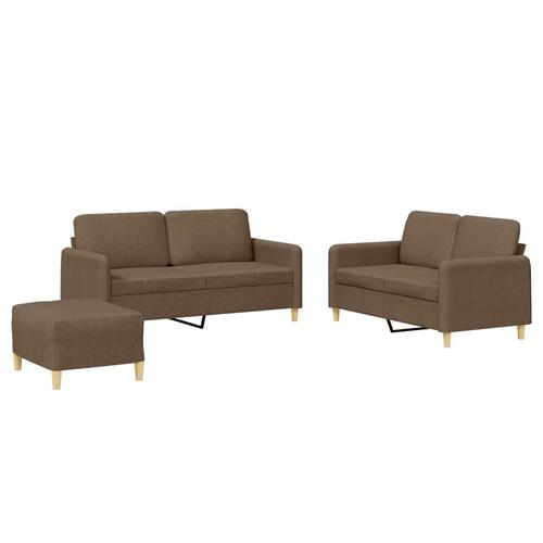 3 personers sofa med hynder stof brun