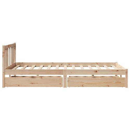 Sengeramme uden madras 135x190 cm massivt fyrretræ hvid