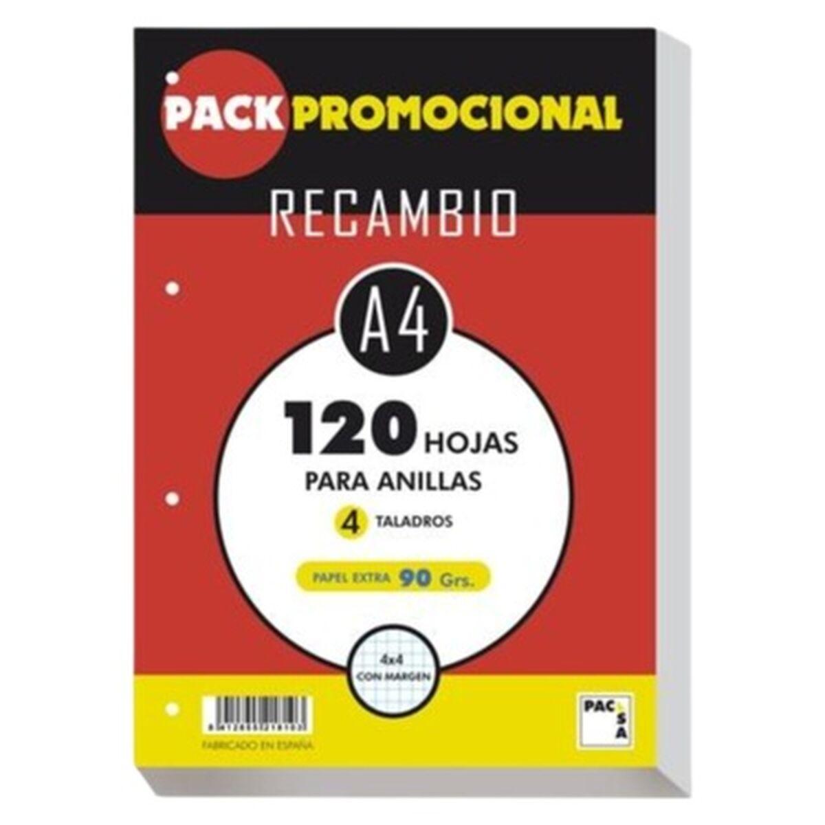 Pacsa gitterark A4 - 120 ark, 90 g/m², 4-hullet