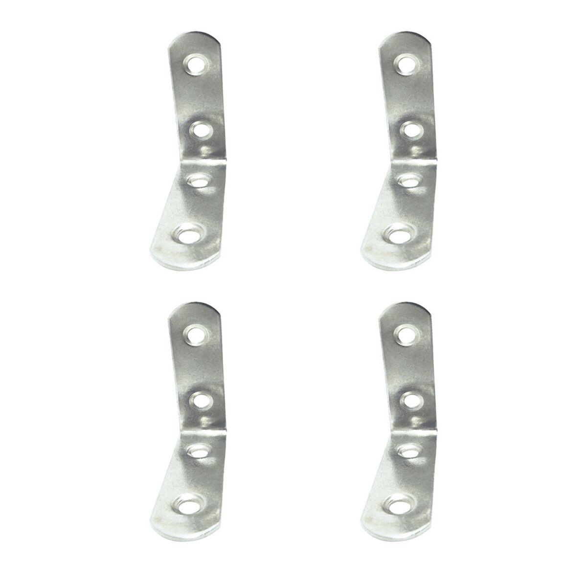 EDM Product vinkelmåler/ hjørneforstærkning i rustfrit stål - 5 × 5 × 1,6 cm (4 stk.)