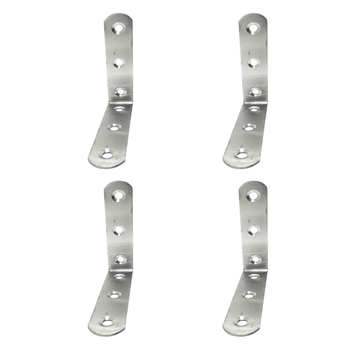 EDM Product vinkelbeslag i rustfrit stål 8 × 8 × 1,9 cm - 4 stk.