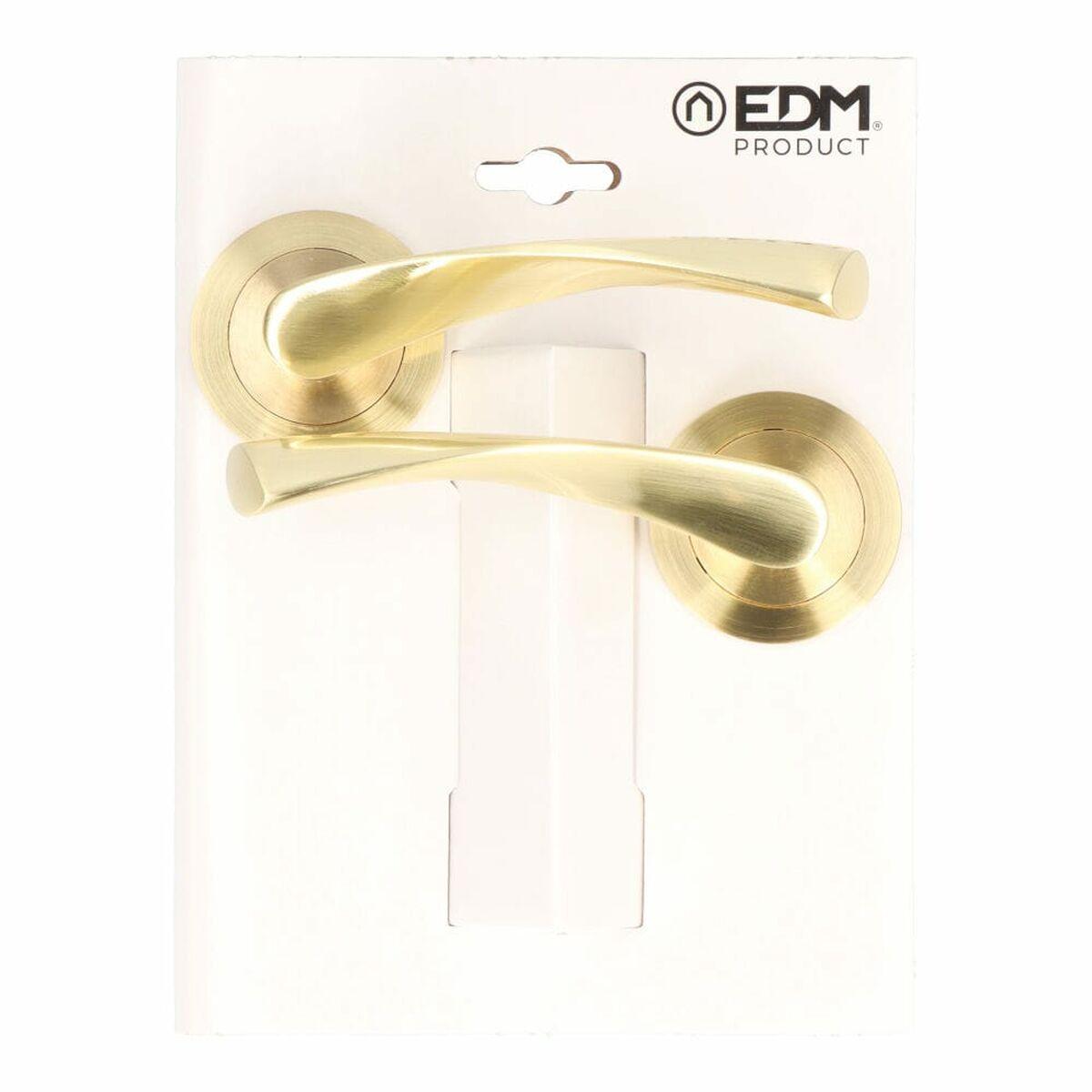 EDM Product dørgreb med roset - aluminium, kobber/gylden Ø 6,5 × 12 cm