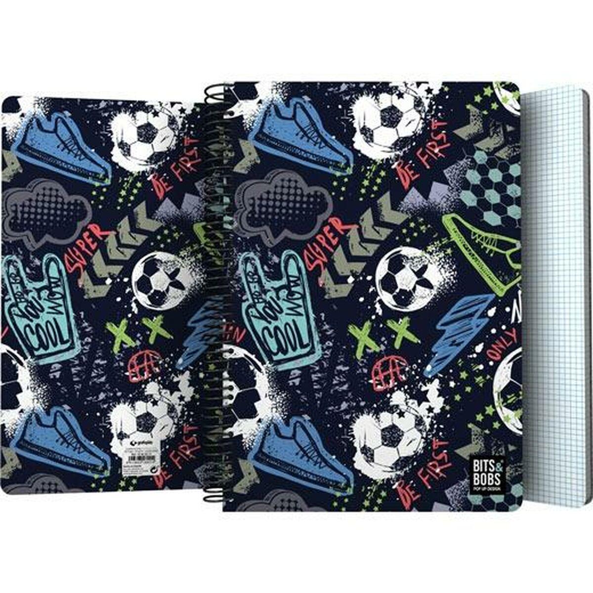 Bits&Bobs Notesbog Match, A4, 80 ark, multifarvet, spiral